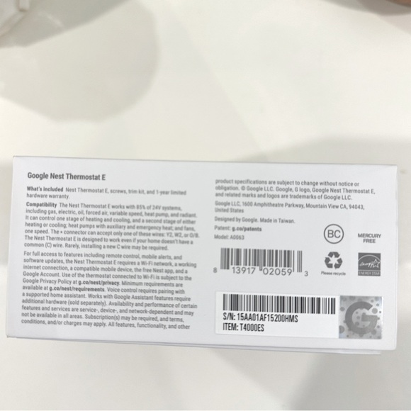 ✨BNIB Sealed Box✨Google Nest Thermostat E … 💠Never Used💠 - Picture 3 of 5